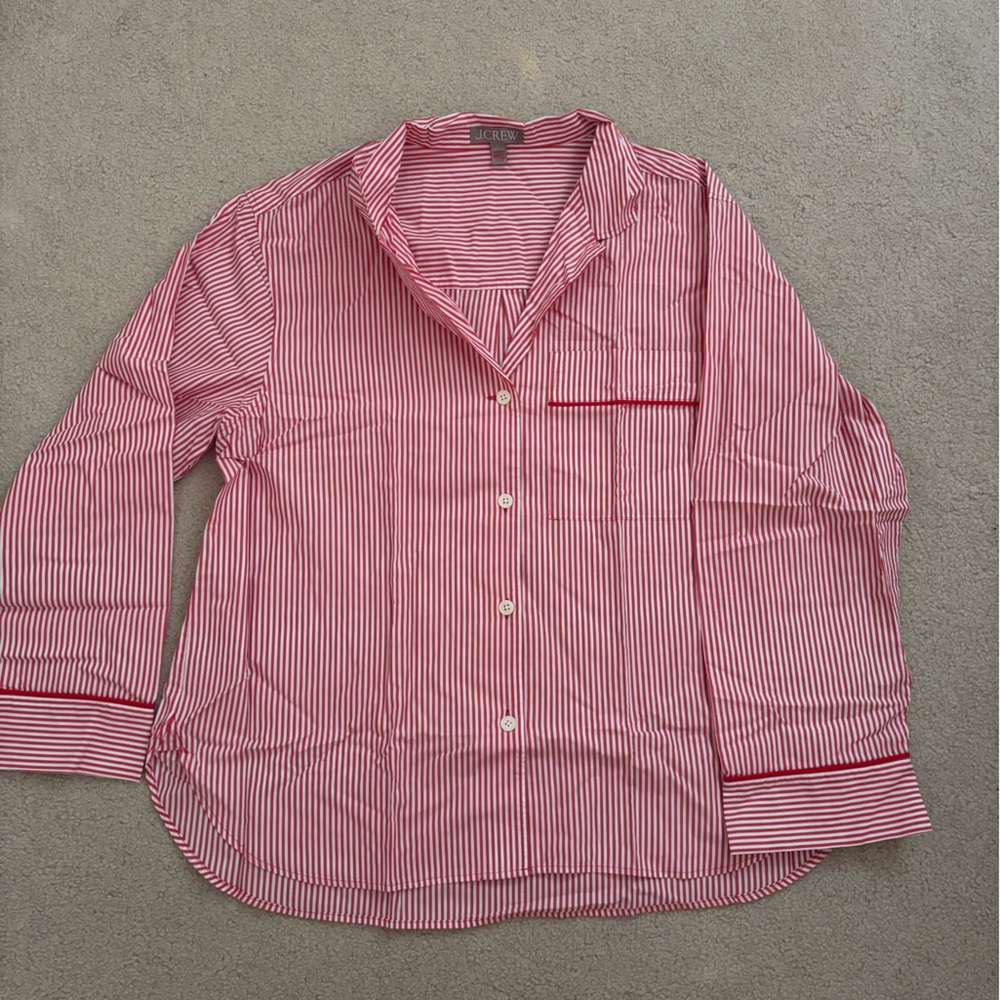 Jcrew red striped sleep set